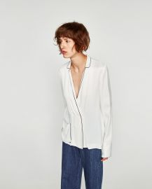 Contrasting Pyjama Shirt at Zara